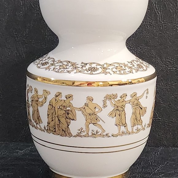 Greek Small Hand Painted Gilt Figural Ceramic Vase Neoclassical Vase - Picture 1 of 10